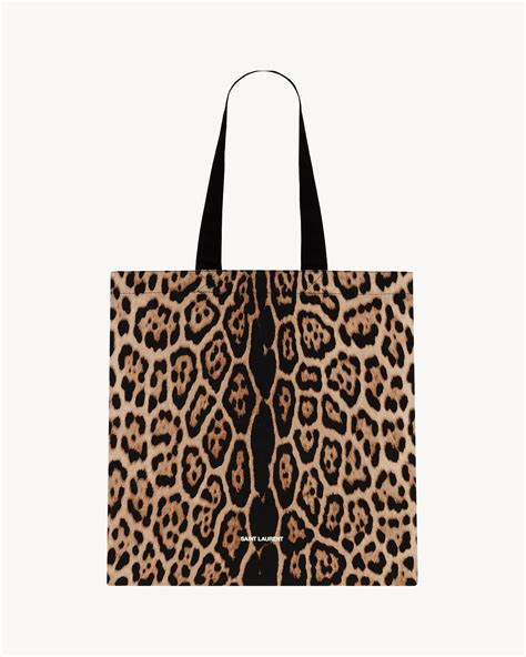 ysl leapard print logo shoulder bag|YSL leopard print tote bag.